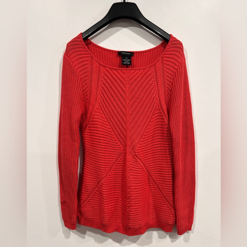 Alison Sheri coral knit sweater 